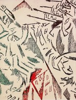 Ольга Розанова — Альбом Война_3, 1916 (бумага, линогравюра, цветная линогравюра)