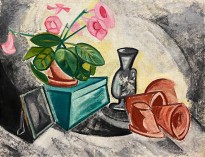 Ольга Розанова — Натюрморт. Розовые цветы, 1913 (холст, масло)