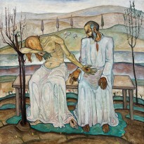 Реувен Рубин — Иисус и последний апостол, 1922 (холст, масло)