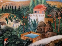 Реувен Рубин — Апельсиновые рощи возле Яффо, 1928 (холст, масло) фрагмент