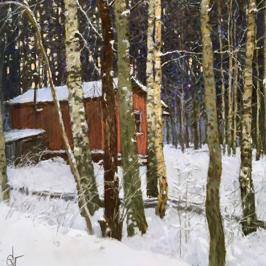 Сергей Усик — Заброшенный сарай (бумага, пастель), 2016