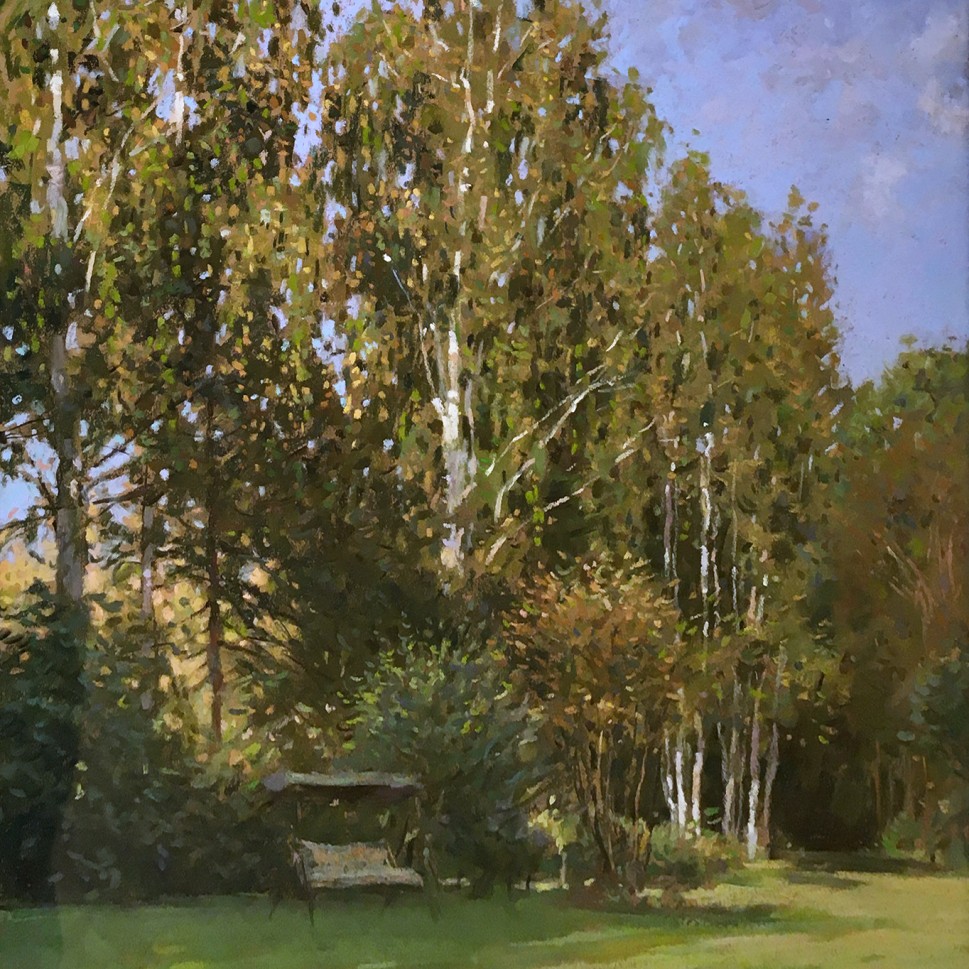 Сергей Усик — Конец лет. Березы (бумага, пастель), 2015