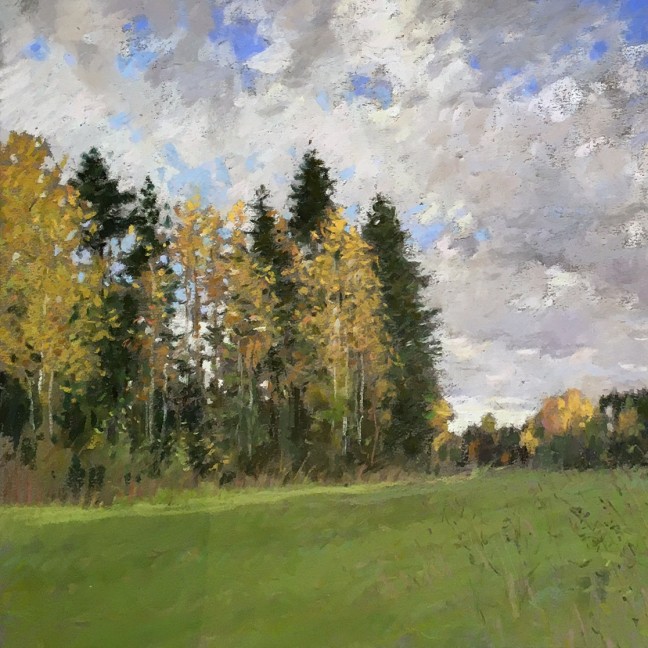 Сергей Усик — Осенний луг (бумага, пастель), 2015