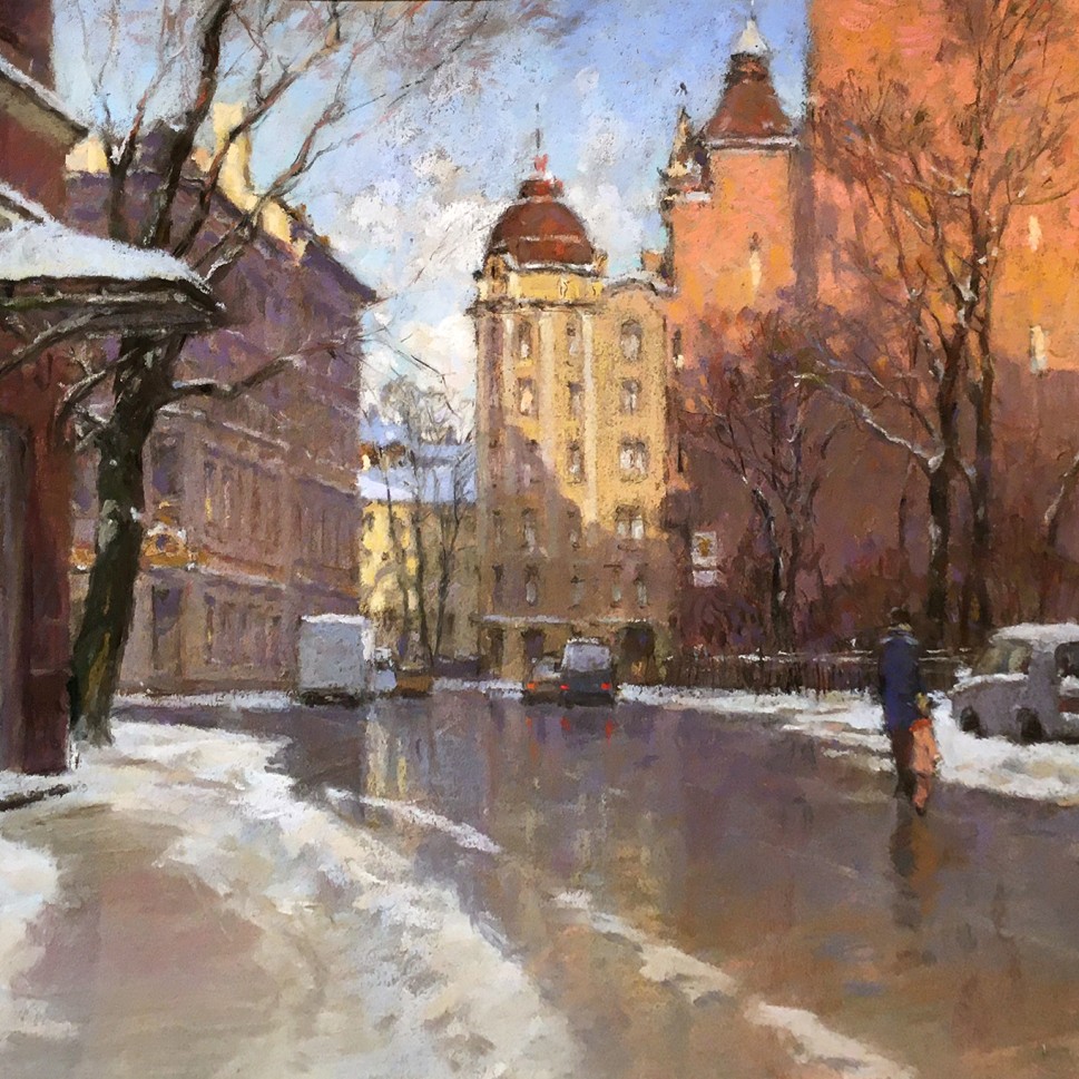 Сергей Усик — Петроградская. Зимний день (бумага, пастель), 2013-2018