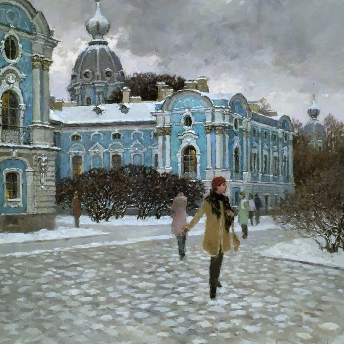 Сергей Усик — Смольный. Зимний день (бумага, пастель), 2010-2019