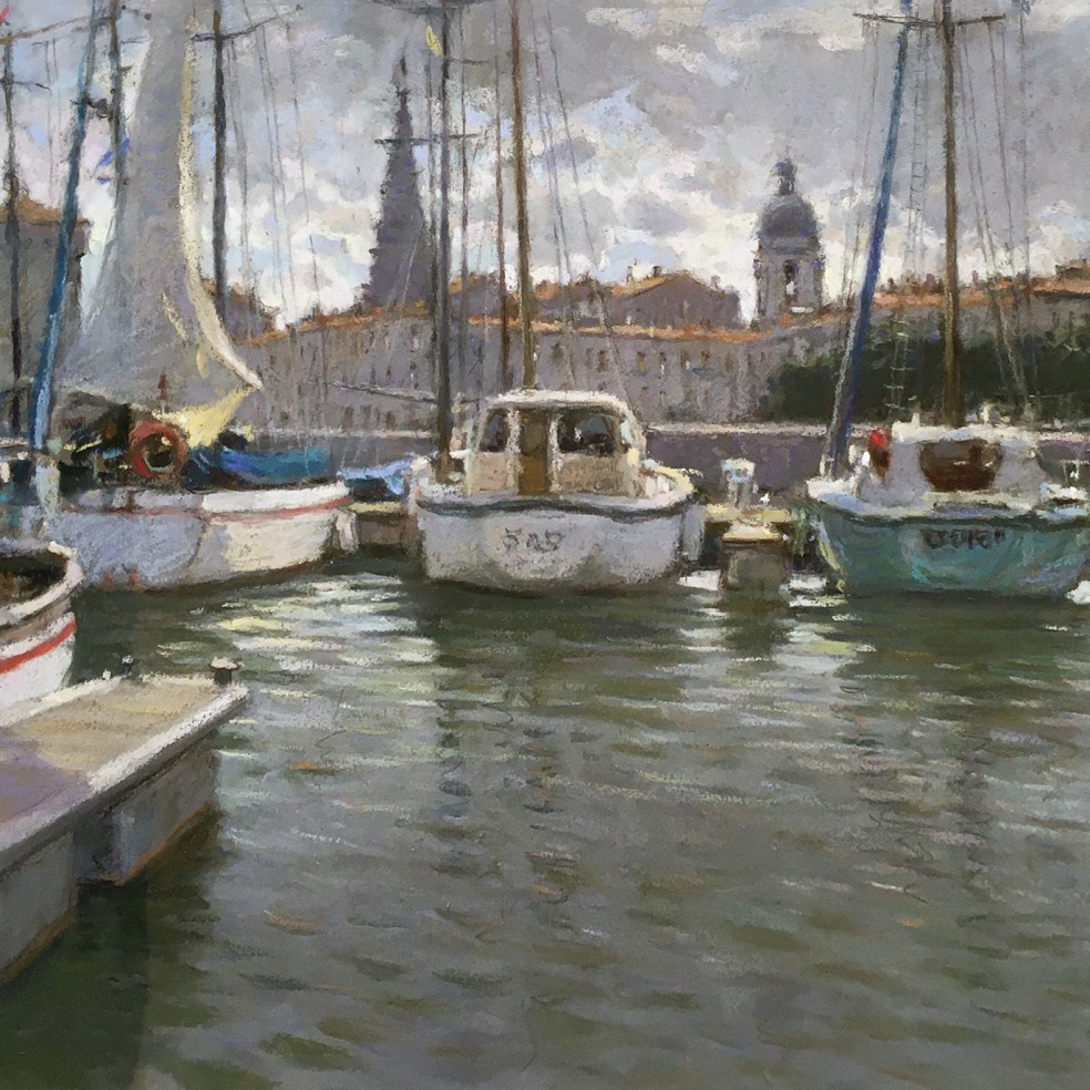 Сергей Усик — Яхты. Ля Рошель. Франция (бумага, пастель), 2007-2014
