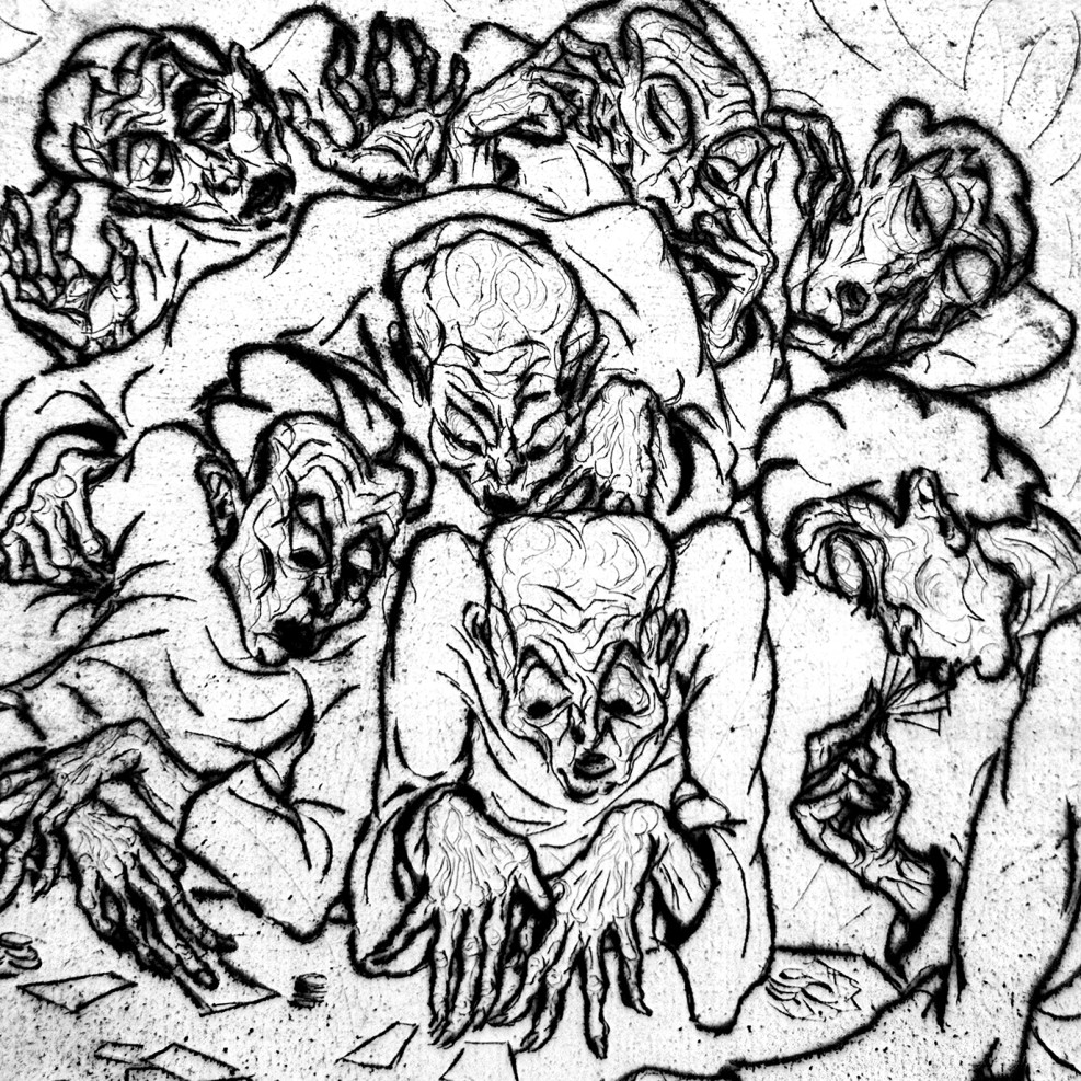 Шалом Себба — Игроки, 1919 (сухая игла)