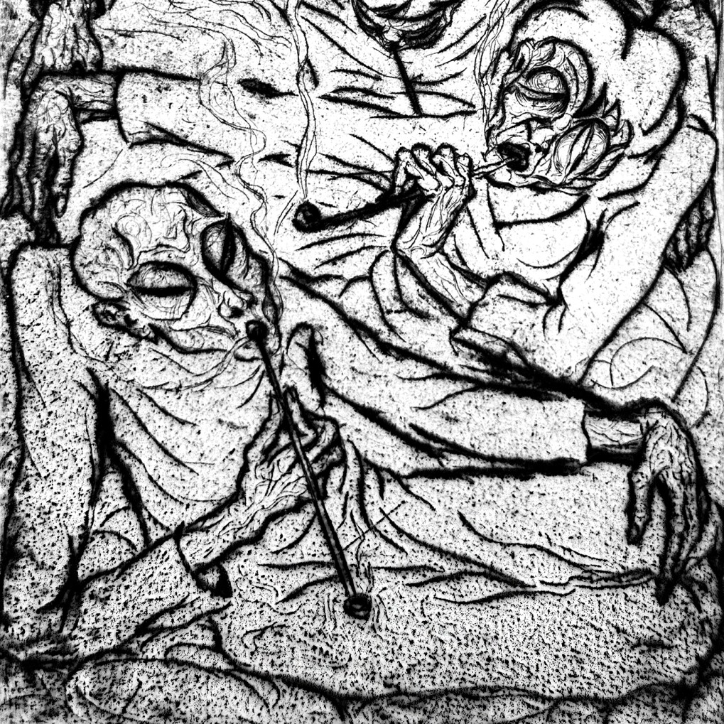 Шалом Себба — Курильщики опиума, 1919 (сухая игла)