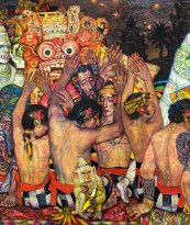 Олег Гуренков — Кечак (Индонезия), 2021 (холст, масло) фрагмент