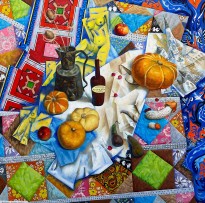 Ольга Шешменева — Натюромрт с тыквой, 2021 (холст, масло)