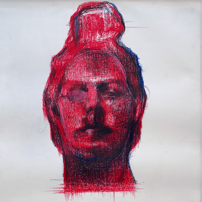 Тамар Шимон — Женская фигура no. 2 (масляный карандаш, бумага), 2023