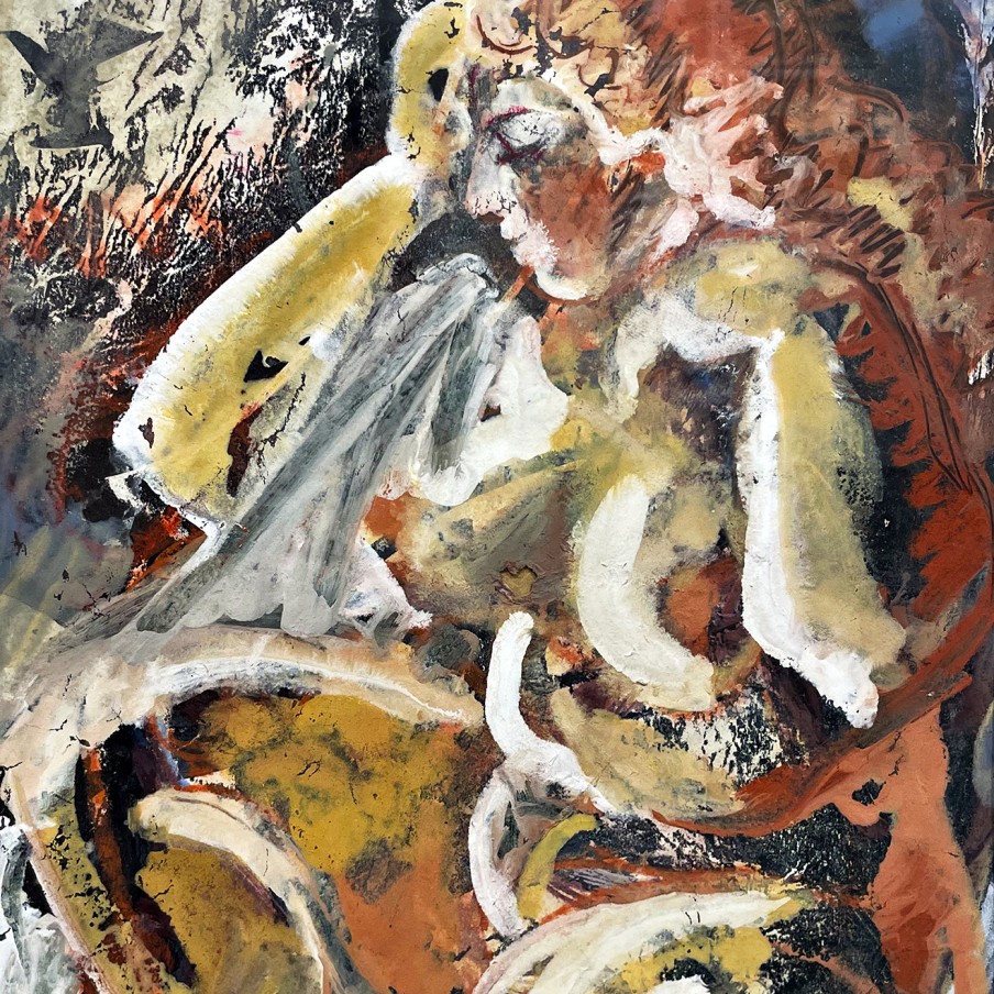 Татьяна Леонова — Купальщица, 1995 (бумага, монотипия, гуашь, пастель)