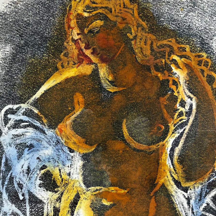 Татьяна Леонова — Купальщица, 1995 (бумага, монотипия, сангина)