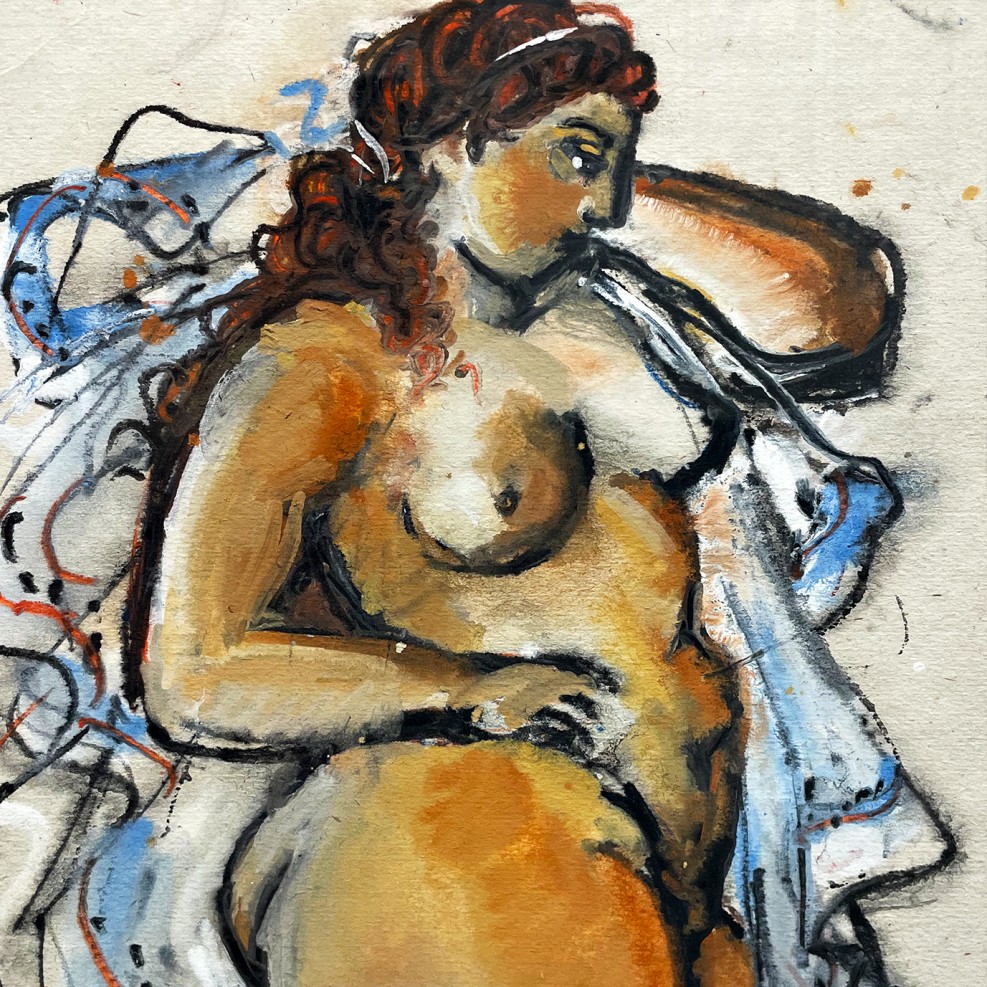 Татьяна Леонова — Купальщица, 2000 (бумага, акварельный мелок, гуашь)