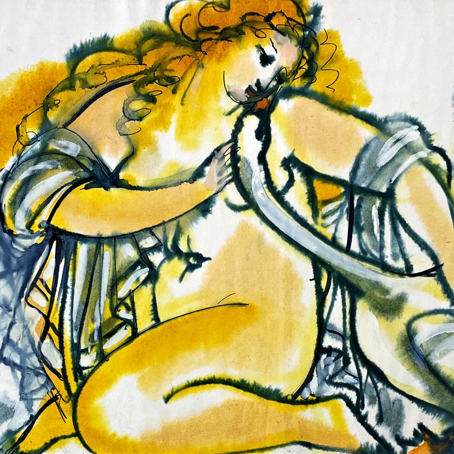 Татьяна Леонова — Леда забавляется, 2004 (бумага, акварель, чернила, гуашь)