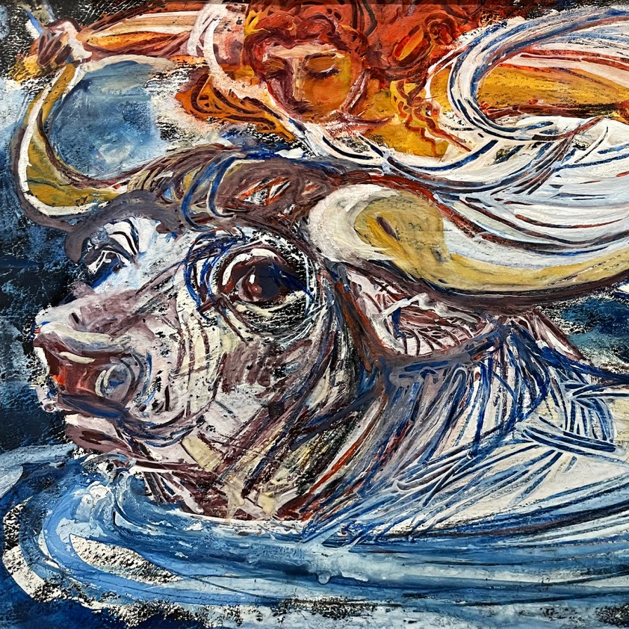 Татьяна Леонова — Летящая над волнами, 2006 (бумага, монотипия, гуашь, акварель)