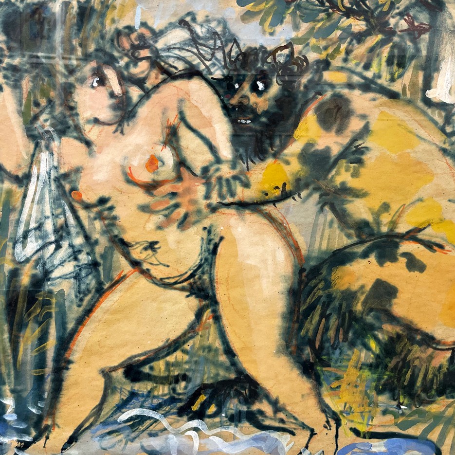 Татьяна Леонова — Пан и Сиринга, 2000 (бумага, акварель, гуашь)