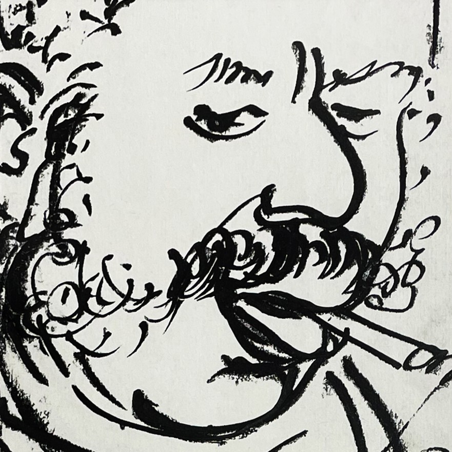 Татьяна Леонова — Полковник с бакенбардами, 2002 (бумага, монотипия)