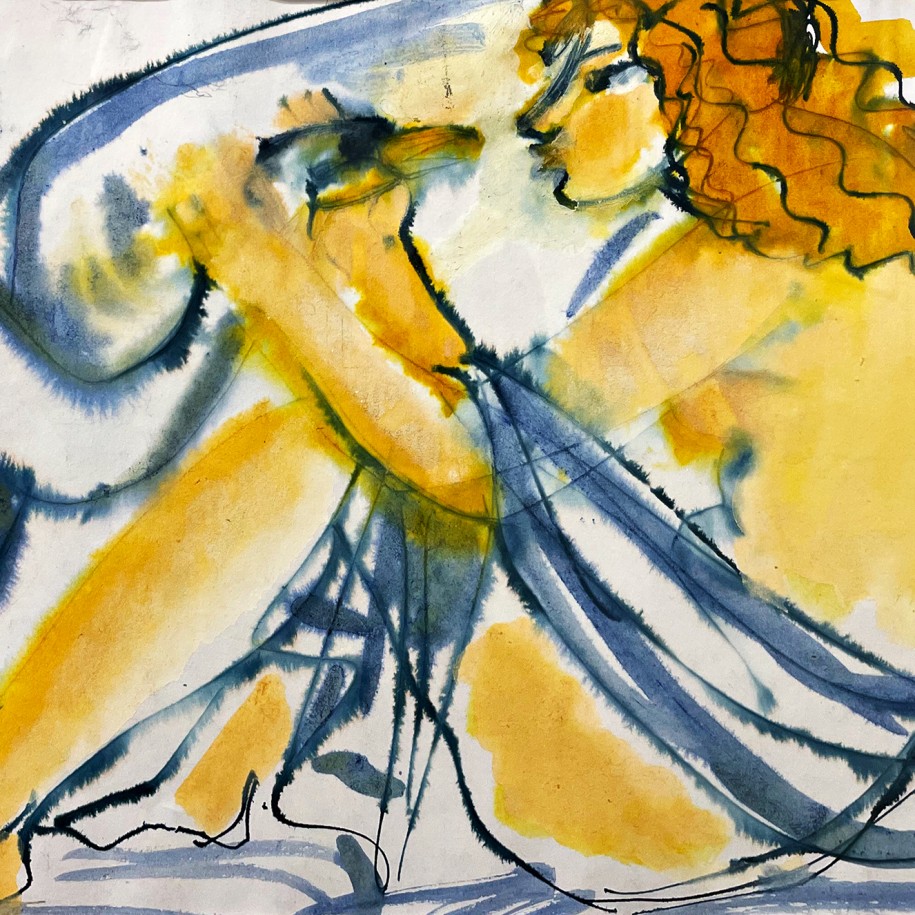 Татьяна Леонова — Поцелуй, 2004 (бумага, акварель, чернила, гуашь)