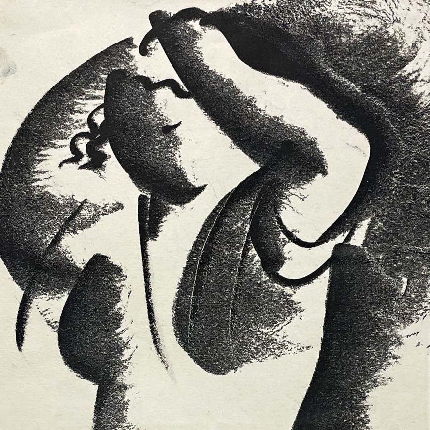 Татьяна Леонова — Серия Женщина, состояние. Женщина с поднятыми руками, 1990 (бумага, монотипия)