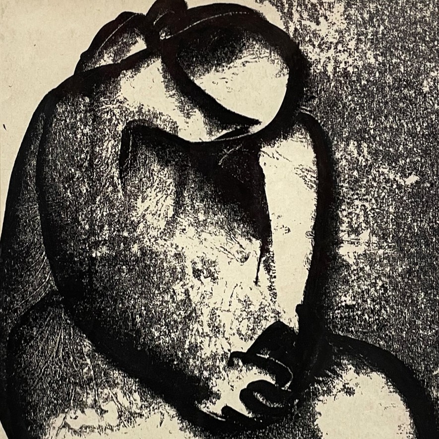 Татьяна Леонова — Серия Женщина, состояние. Задумалась, 1990 (бумага, монотипия)