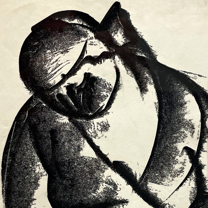 Татьяна Леонова — Серия Женщина, состояние. Раздумье, 1980-1990 (бумага, монотипия)