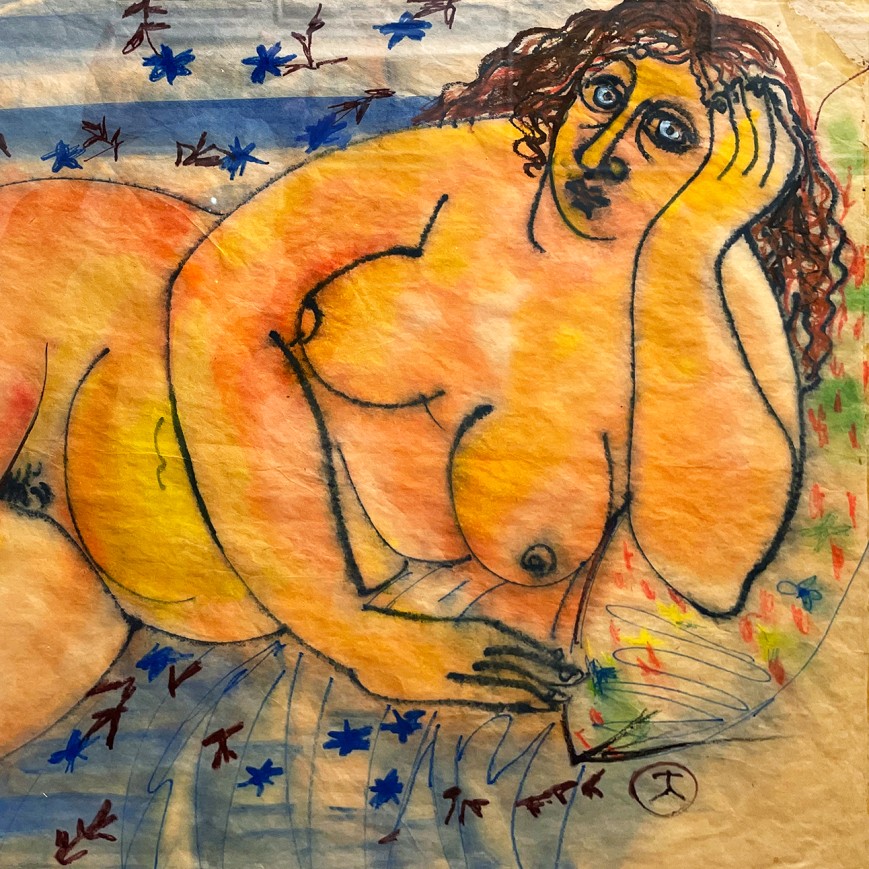 Татьяна Леонова — Тоскующая Венера, 1995 (бумага, акварель, акварельный мелок)