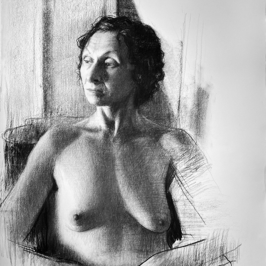 Ран Тененбаум — Наташа, 2024 (уголь, бумага)