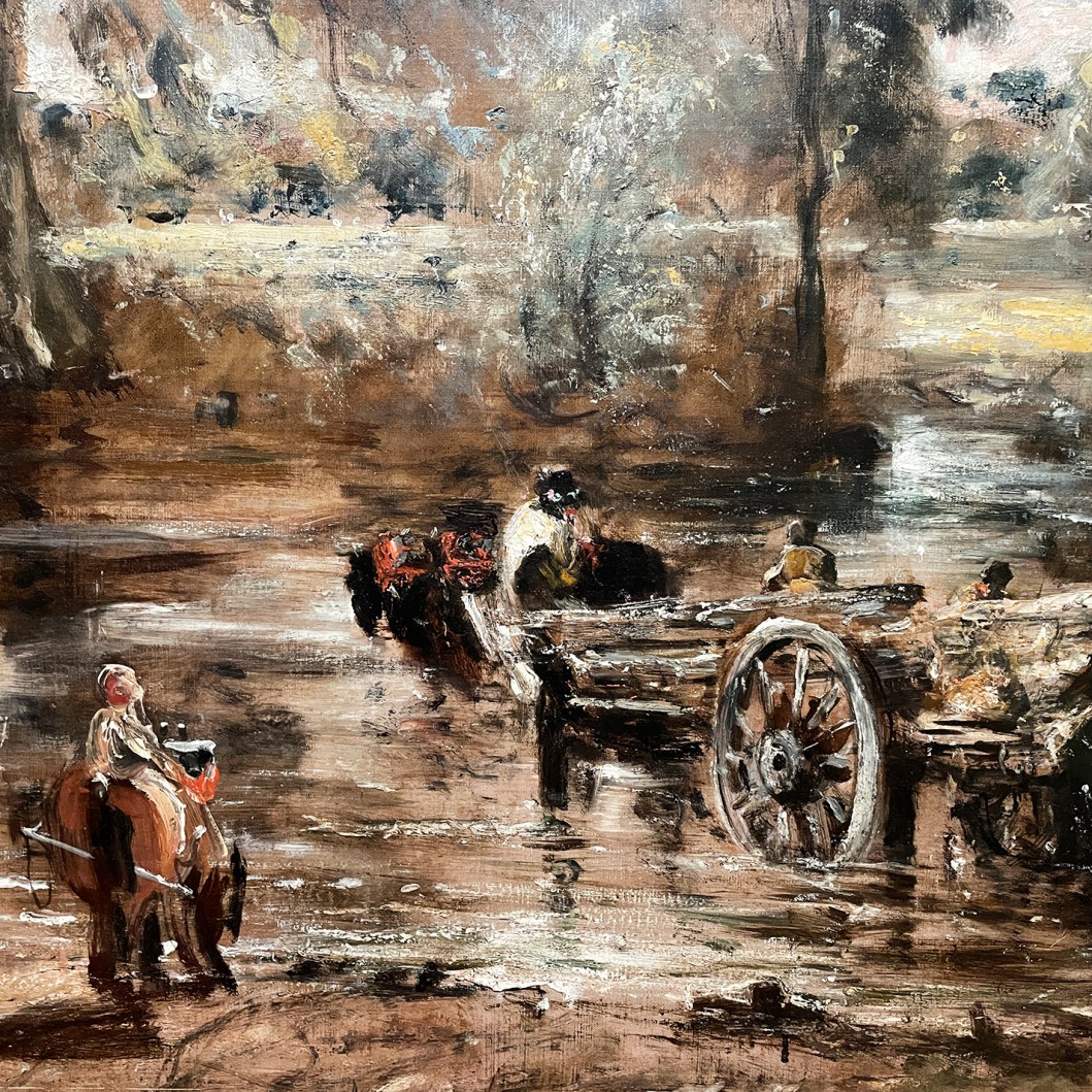 Джон Констебль — Сенная повозка, 1821 (холст, масло) ЭТЮД (фрагмент)
