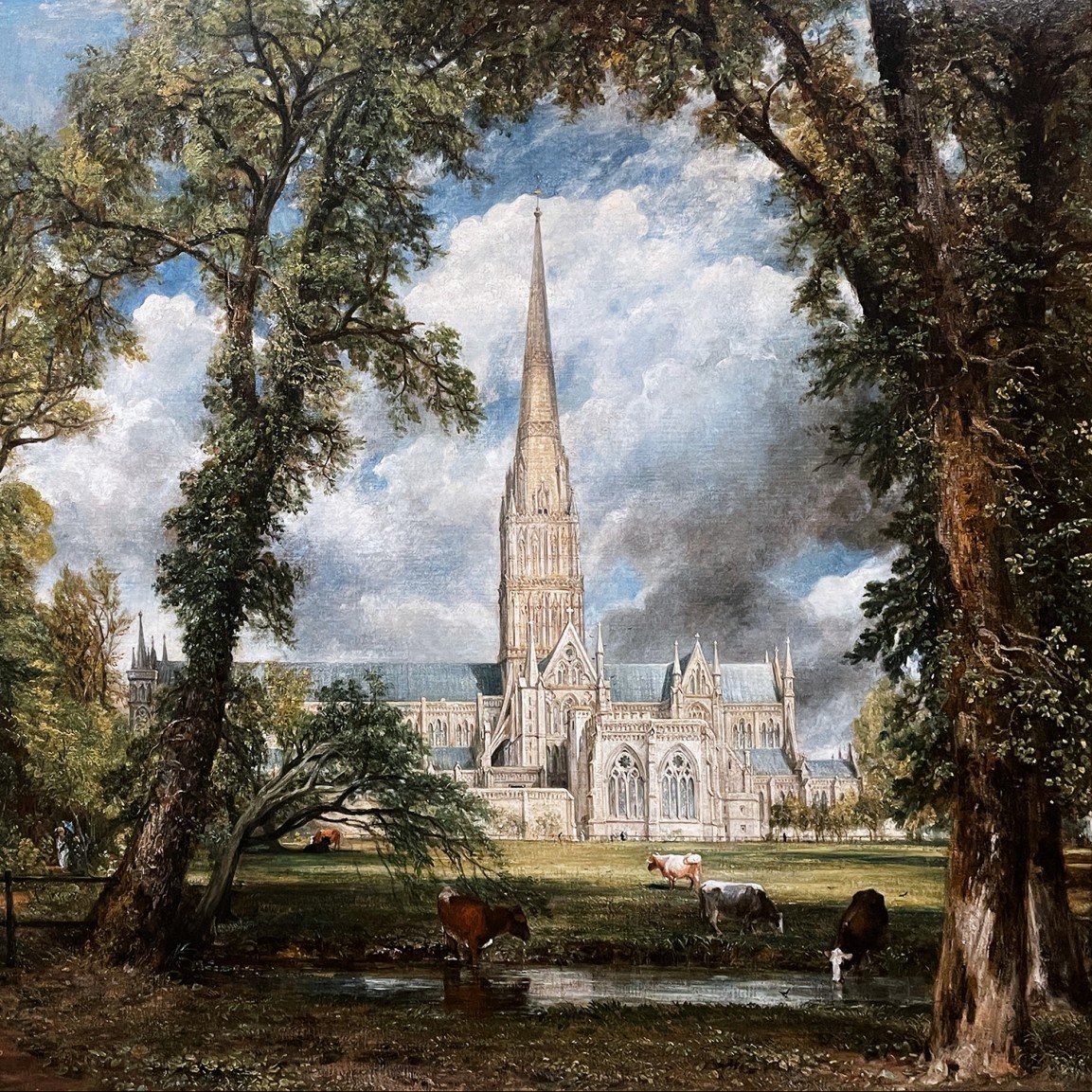 Джон Констебль — Солсберийский собор с епископской земли, 1823 г. (холст, масло)