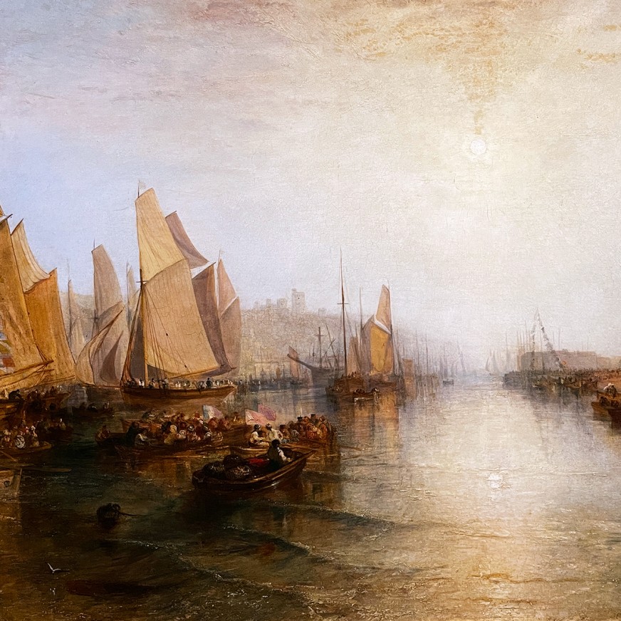 Уильям Тернер — Регата, стартующая от причала Ист-Каус, 1828 (холст, масло)