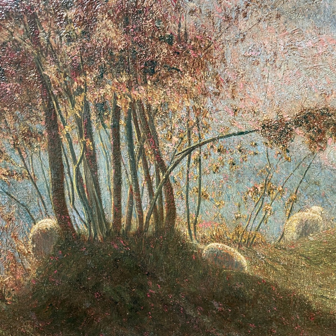 Витторе Грубичи де Драгон — Эль крапп ди Рогоритт (Овцы на скале), (холст, масло), 1895-1909, фрагмент