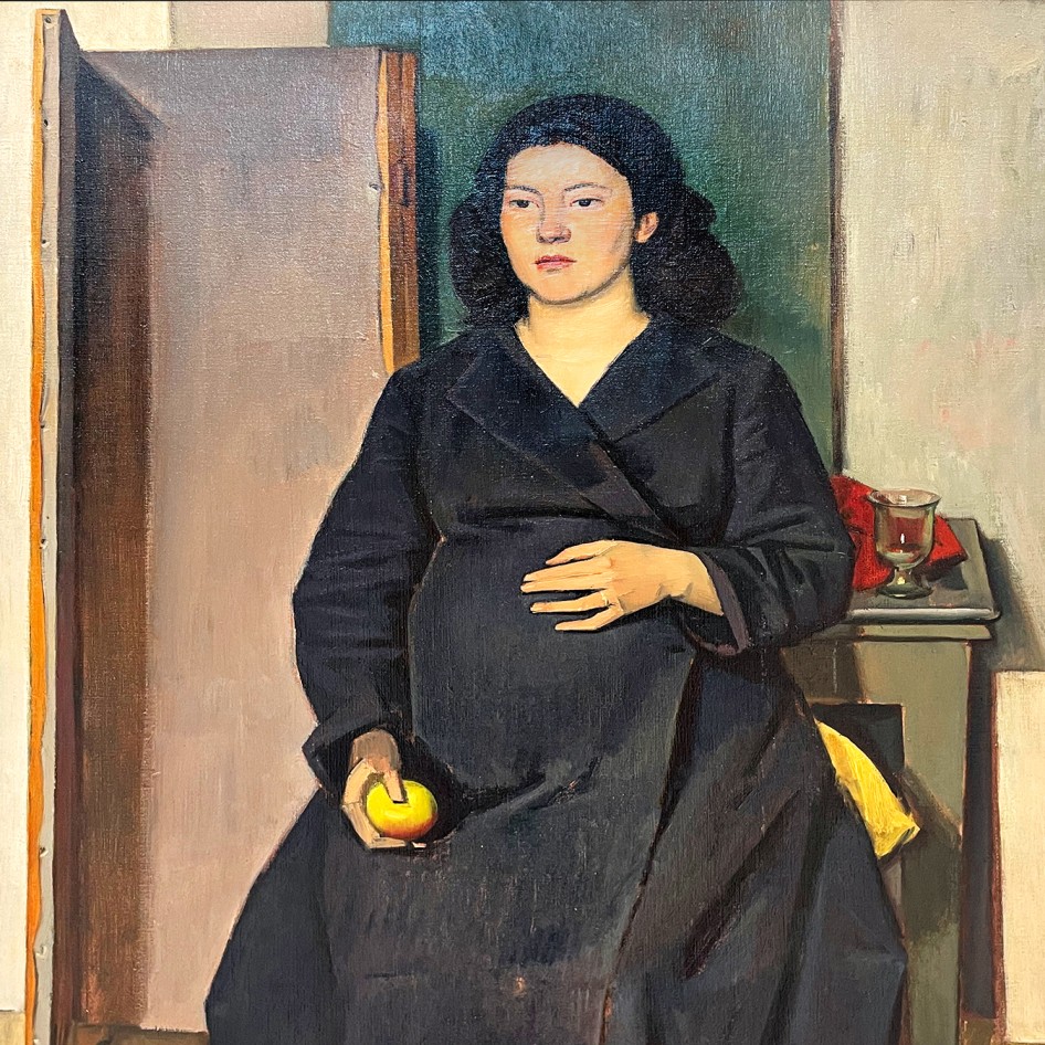 Яннис Моралис — Беременная женщина, 1948 (холст, масло)