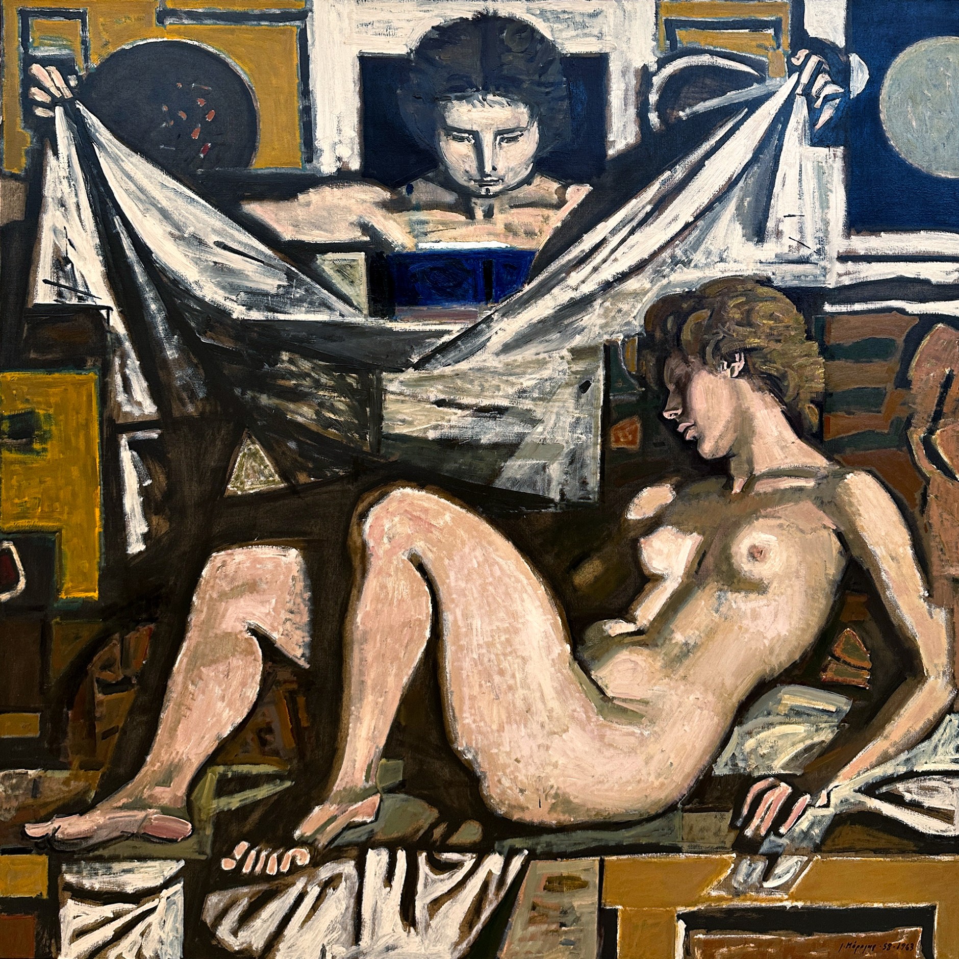 Яннис Моралис — Погребальная композиция 3, 1958-1963 (холст, масло)