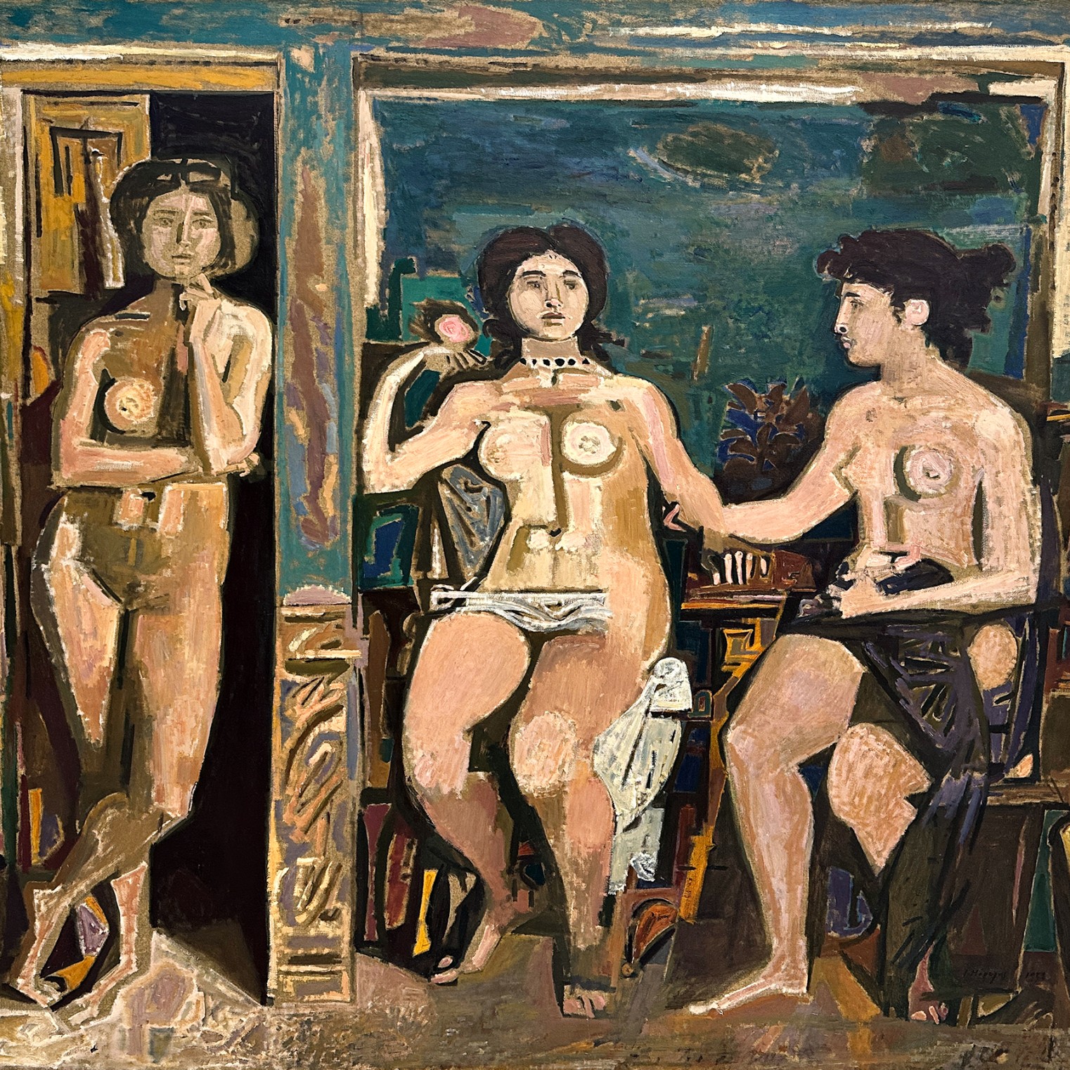 Яннис Моралис — Траурная композиция, 1958 (холст, масло)