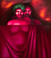 Олег Целков — Автопортрет с женой, 1976 (холст, масло)