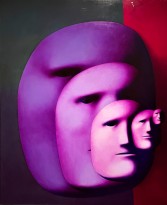 Олег Целков — Маски. Пять лиц, 1980 (холст, масло)