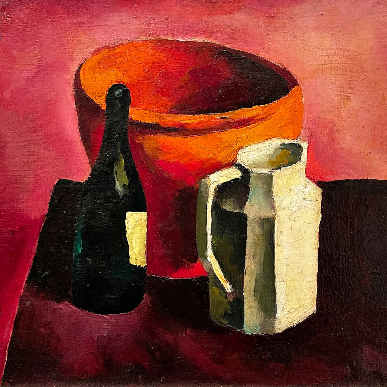 Олег Целков — Натюрморт с молочным графином, 1955 (холст, масло)