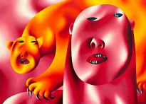 Олег Целков — Портрет, 1966 (фанера, масло)