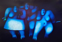 Олег Целков — Прогулка, 1992 (холст, масло)