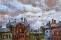 Анастасия Денисова - Вечер, 2016 (бумага, акварель, карандаши)