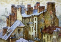 Анастасия Денисова - Дом-корабль, 2019 (бумага, акварель, карандаши)