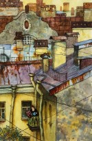 Анастасия Денисова - Любительница цветов, 2020 (бумага, акварель, карандаши)