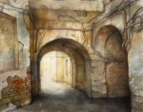 Анастасия Денисова - Подворотня, 2020 (бумага, акварель, карандаши)