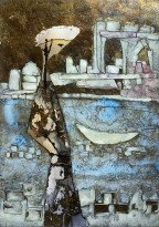 Андреа Стелла — Без названия, 2018 (бумага ручной работы Fabriano, планшет, сусальное золото, картон, эпоксисмола, окисление)