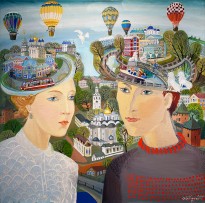 Анна Каждан — Встреча в Новгороде, 2014 (холст, темпера)