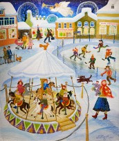 Анна Каждан — Карусель, 2020 (холст, темпера)