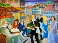 Анна Каждан — Летнее кафе, 2007 (холст, темпера)