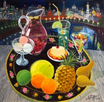 Анна Каждан — Огни Москвы, 2012 (холст, темпера)