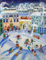 Анна Каждан — Хоккей во дворе, 2012 (бумага, акварель, темпера)